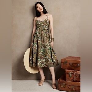 Banana Republic Linen Sleeveless Midi Dress in Vintage Floral